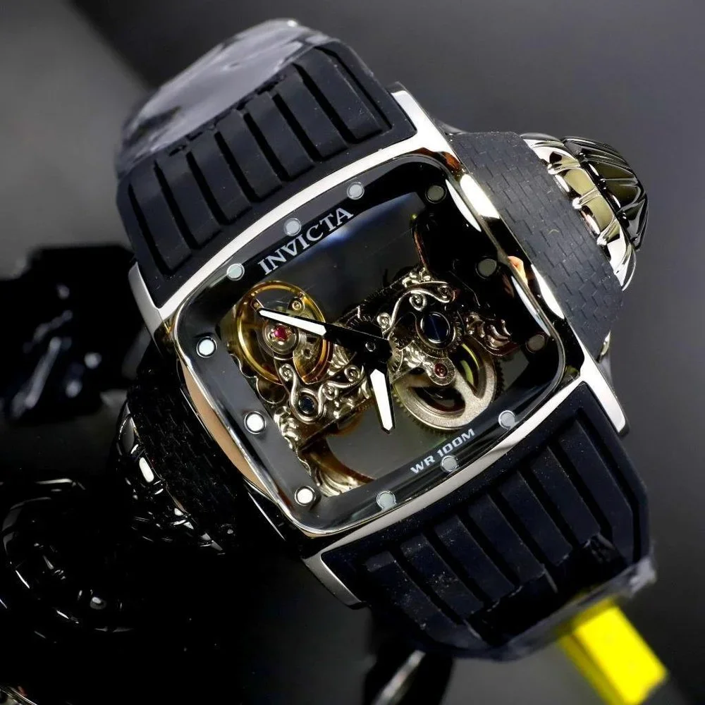 Skeleton Black 68mm Silver Men's Ghost Watch!